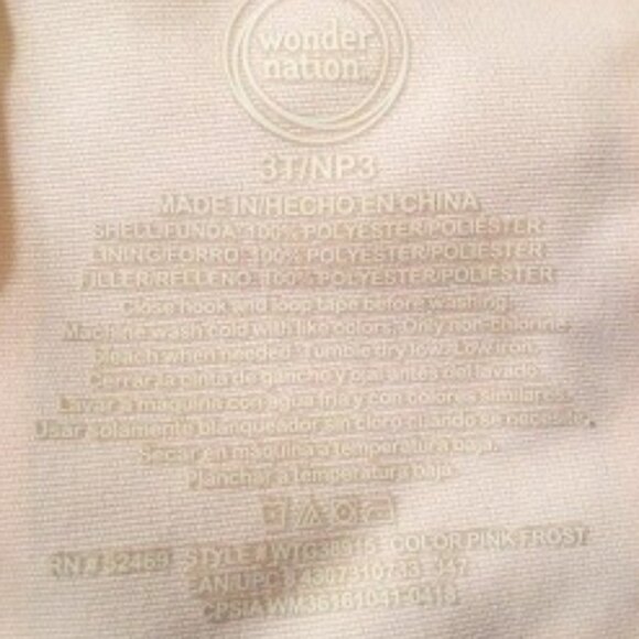 Wonder Nation Girl's Light Pink Jacket            Size 3T/NP3 - Picture 10 of 10